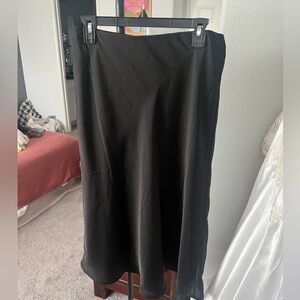 Nordstrom Rack Black Silk Skirt Medium Mid Length